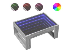 Mesa De Centro|vidaxl Mesa de centro luzes LED Infinity 70x53x30 cm sonoma Cinzento