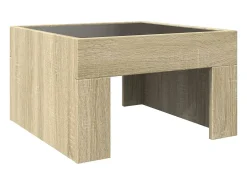 vidaxl Mesa de centro luzes LED Infinity 50x50x30 cm carvalho sonoma^ Mesa De Centro