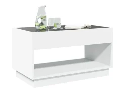 Mesa De Centro*vidaxl Mesa de centro luzes LED Infinity 90x50x50 cm Branco