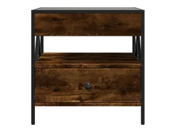 vidaxl Mesa de centro luzes LED Infinity 50x50x51 cm carvalho fumado^ Mesa De Centro