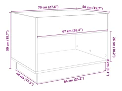 Sale vidaxl Mesa de centro luzes LED Infinity 70x50x50 cm carvalho sonoma Natural claro