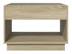 Sale vidaxl Mesa de centro luzes LED Infinity 70x50x50 cm carvalho sonoma Natural claro