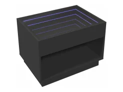 Mesa De Centro*vidaxl Mesa de centro luzes LED Infinity 70x50x50 cm Preto