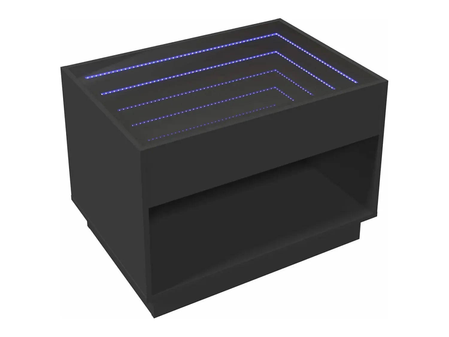 Mesa De Centro*vidaxl Mesa de centro luzes LED Infinity 70x50x50 cm Preto
