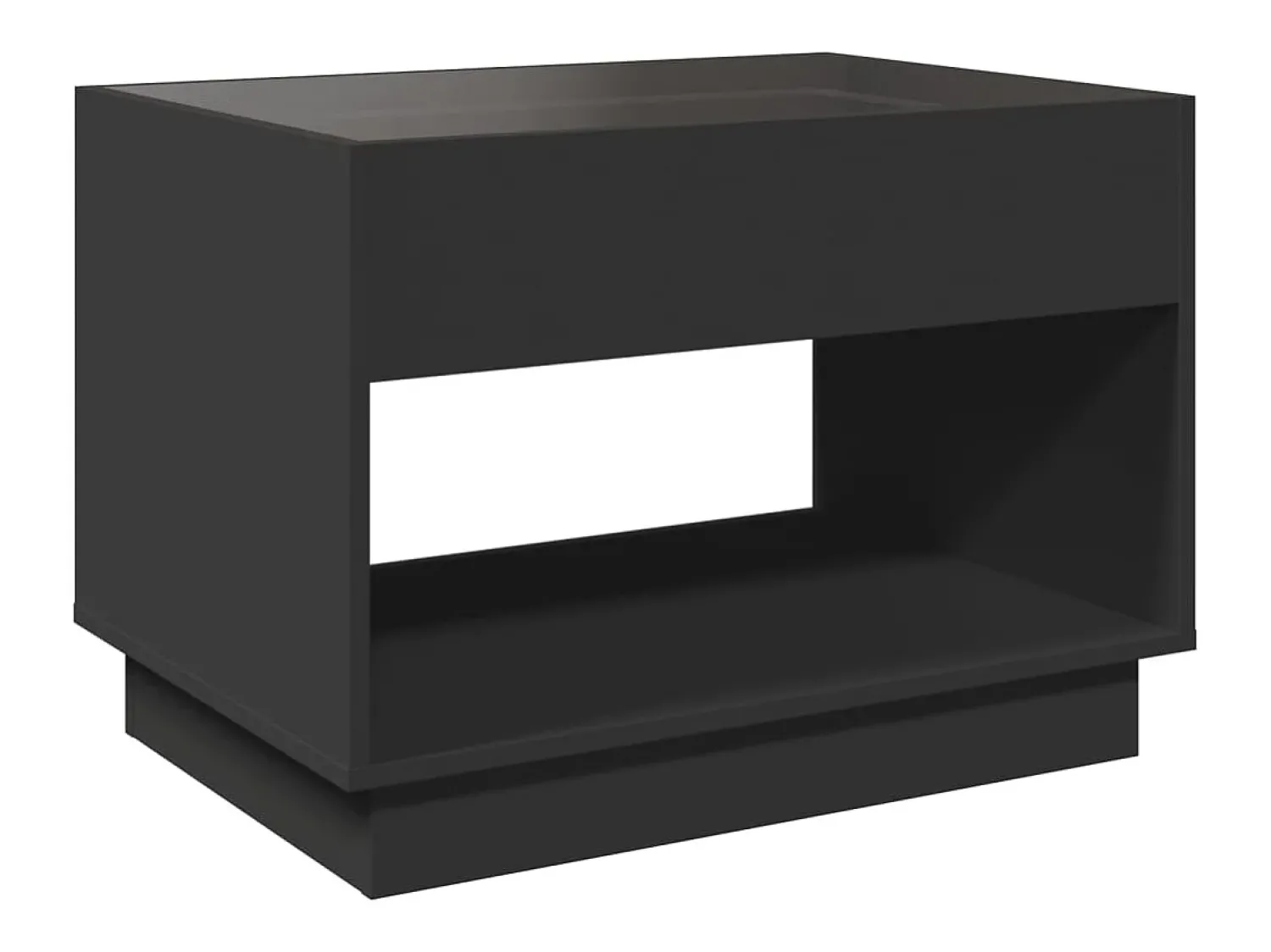 Mesa De Centro*vidaxl Mesa de centro luzes LED Infinity 70x50x50 cm Preto