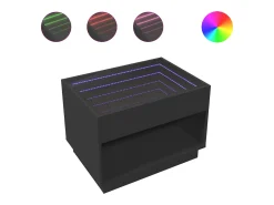 Mesa De Centro*vidaxl Mesa de centro luzes LED Infinity 70x50x50 cm Preto