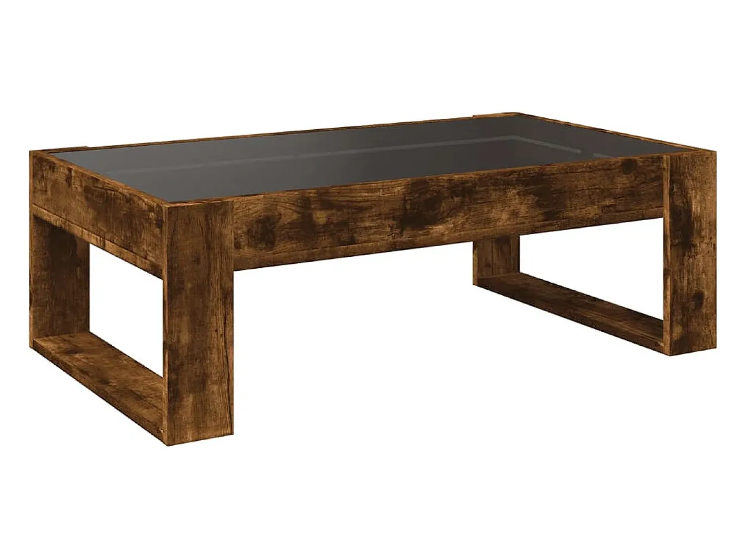 vidaxl Mesa de centro luzes LED Infinity 90x53x30 cm carvalho fumado^ Mesa De Centro