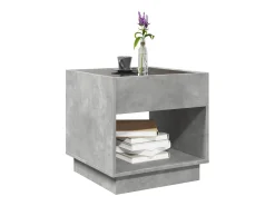 Mesa De Centro*vidaxl Mesa de centro luzes LED Infinity 50x50x50 cm cimento Cinzento