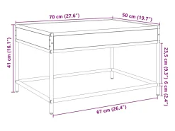 Mesa De Centro*vidaxl Mesa de centro luzes LED Infinity 70x50x41 cm sonoma Cinzento