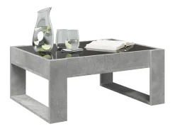 Mesa De Centro|vidaxl Mesa de centro luzes LED Infinity 70x53x30 cm cimento Cinzento
