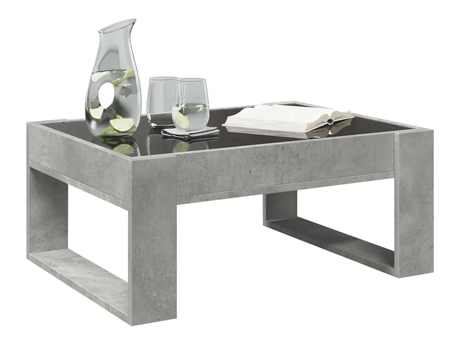Mesa De Centro|vidaxl Mesa de centro luzes LED Infinity 70x53x30 cm cimento Cinzento