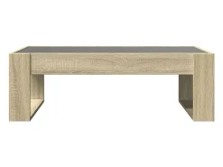 vidaxl Mesa de centro luzes LED Infinity 90x53x30 cm carvalho sonoma Natural claro