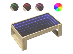 vidaxl Mesa de centro luzes LED Infinity 90x53x30 cm carvalho sonoma Natural claro