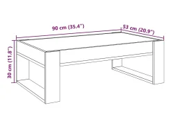 vidaxl Mesa de centro luzes LED Infinity 90x53x30 cm carvalho sonoma Natural claro