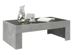 Mesa De Centro*vidaxl Mesa de centro luzes LED Infinity 90x50x30 cm cimento Cinzento