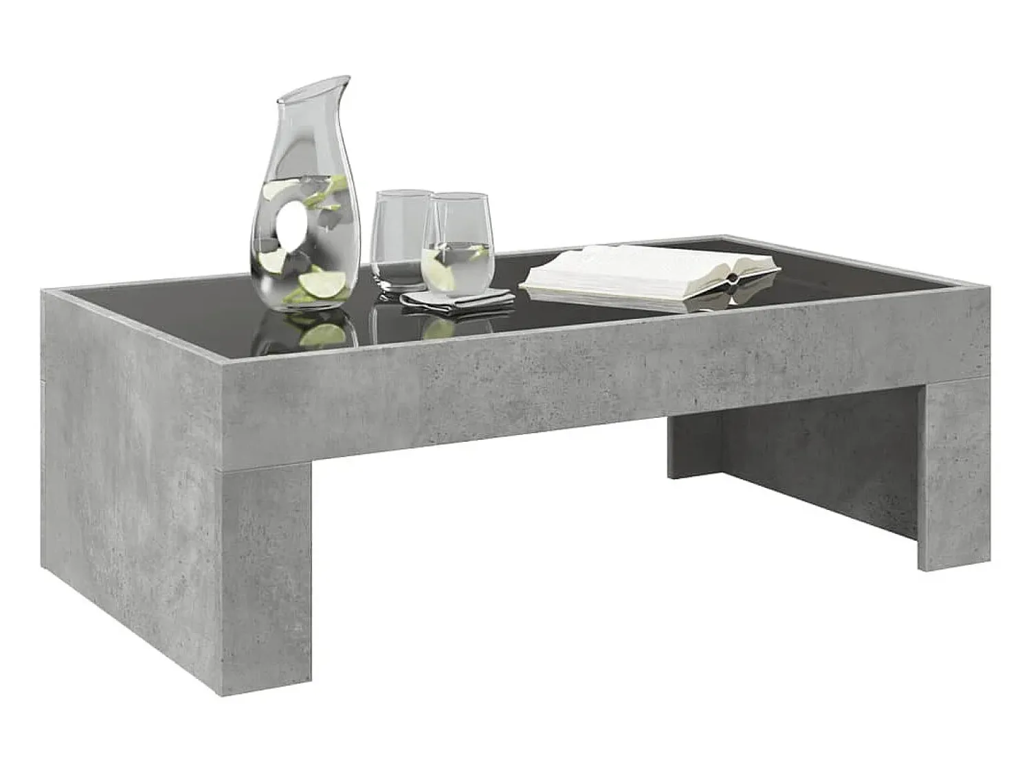 Mesa De Centro*vidaxl Mesa de centro luzes LED Infinity 90x50x30 cm cimento Cinzento