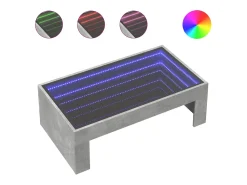 Mesa De Centro*vidaxl Mesa de centro luzes LED Infinity 90x50x30 cm cimento Cinzento