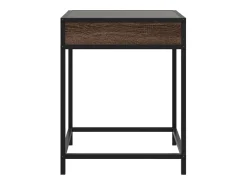 Clearance vidaxl Mesa de centro luzes LED Infinity 40x40x51 cm carvalho castanho Natural claro