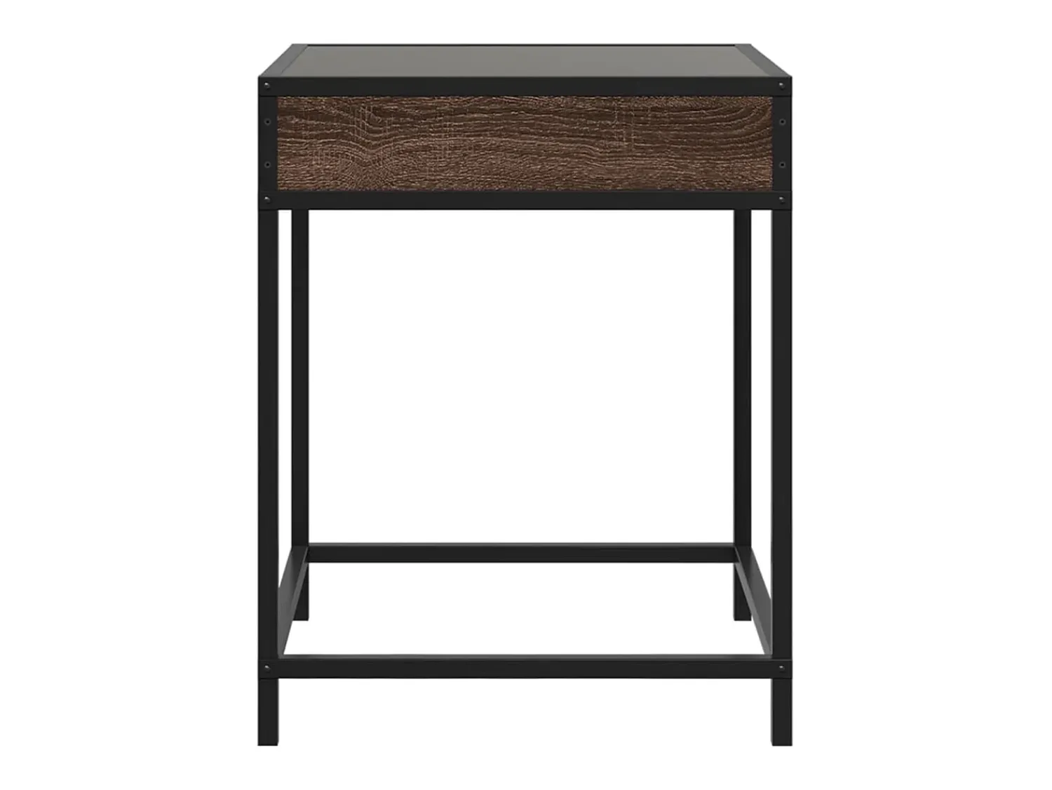 Clearance vidaxl Mesa de centro luzes LED Infinity 40x40x51 cm carvalho castanho Natural claro