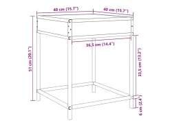 vidaxl Mesa de centro luzes LED Infinity 40x40x51 cm sonoma^ Mesa De Centro