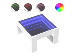 Mesa De Centro|vidaxl Mesa de centro luzes LED Infinity 50x53x30 cm Branco