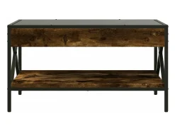 vidaxl Mesa de centro luzes LED Infinity 70x50x38 cm carvalho fumado^ Mesa De Centro