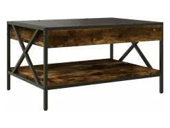 vidaxl Mesa de centro luzes LED Infinity 70x50x38 cm carvalho fumado^ Mesa De Centro