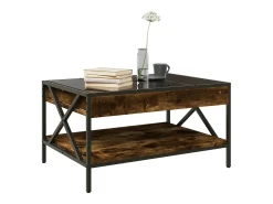 vidaxl Mesa de centro luzes LED Infinity 70x50x38 cm carvalho fumado^ Mesa De Centro