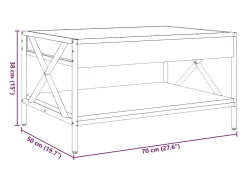 vidaxl Mesa de centro luzes LED Infinity 70x50x38 cm carvalho fumado^ Mesa De Centro