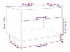 Mesa De Centro*vidaxl Mesa de centro luzes LED Infinity 70x50x50 cm sonoma Cinzento