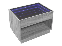 Mesa De Centro*vidaxl Mesa de centro luzes LED Infinity 70x50x50 cm sonoma Cinzento