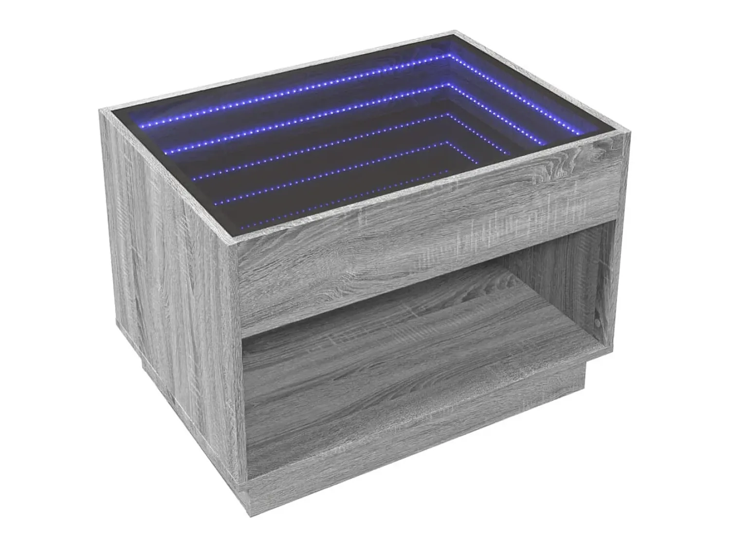 Mesa De Centro*vidaxl Mesa de centro luzes LED Infinity 70x50x50 cm sonoma Cinzento