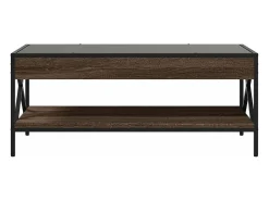 Mesa De Centro|vidaxl Mesa de centro luzes LED Infinity 90x50x38 cm carvalho castanho Natural claro