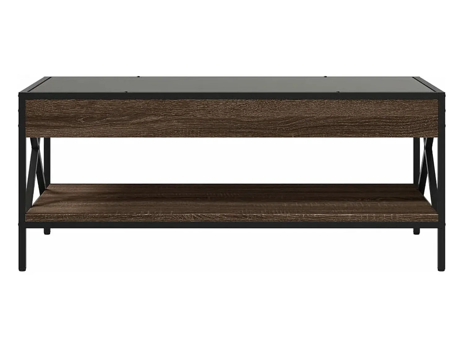 Mesa De Centro|vidaxl Mesa de centro luzes LED Infinity 90x50x38 cm carvalho castanho Natural claro