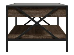 Mesa De Centro|vidaxl Mesa de centro luzes LED Infinity 90x50x38 cm carvalho castanho Natural claro