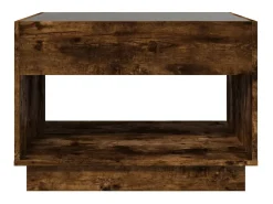 Mesa De Centro*vidaxl Mesa de centro luzes LED Infinity 70x50x50 cm carvalho fumado Natural claro