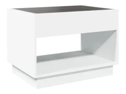 Mesa De Centro|vidaxl Mesa de centro luzes LED Infinity 70x50x50 cm Branco
