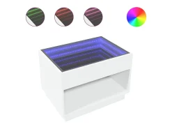 Mesa De Centro|vidaxl Mesa de centro luzes LED Infinity 70x50x50 cm Branco