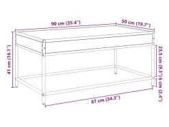vidaxl Mesa de centro luzes LED Infinity 90x50x41 cm carvalho sonoma^ Mesa De Centro
