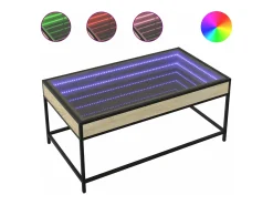 vidaxl Mesa de centro luzes LED Infinity 90x50x41 cm carvalho sonoma^ Mesa De Centro