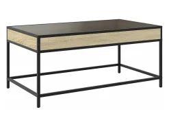 vidaxl Mesa de centro luzes LED Infinity 90x50x41 cm carvalho sonoma^ Mesa De Centro