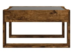 vidaxl Mesa de centro luzes LED Infinity 50x53x30 cm carvalho fumado^ Mesa De Centro