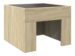 Mesa De Centro*vidaxl Mesa de centro luzes LED Infinity 40x40x30 cm carvalho sonoma Natural claro
