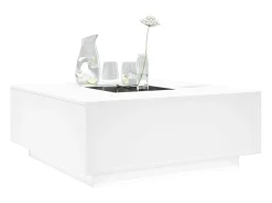Clearance vidaxl Mesa de centro luzes LED Infinity 100x100x40 cm Branco