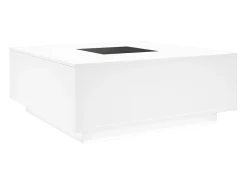 Clearance vidaxl Mesa de centro luzes LED Infinity 100x100x40 cm Branco