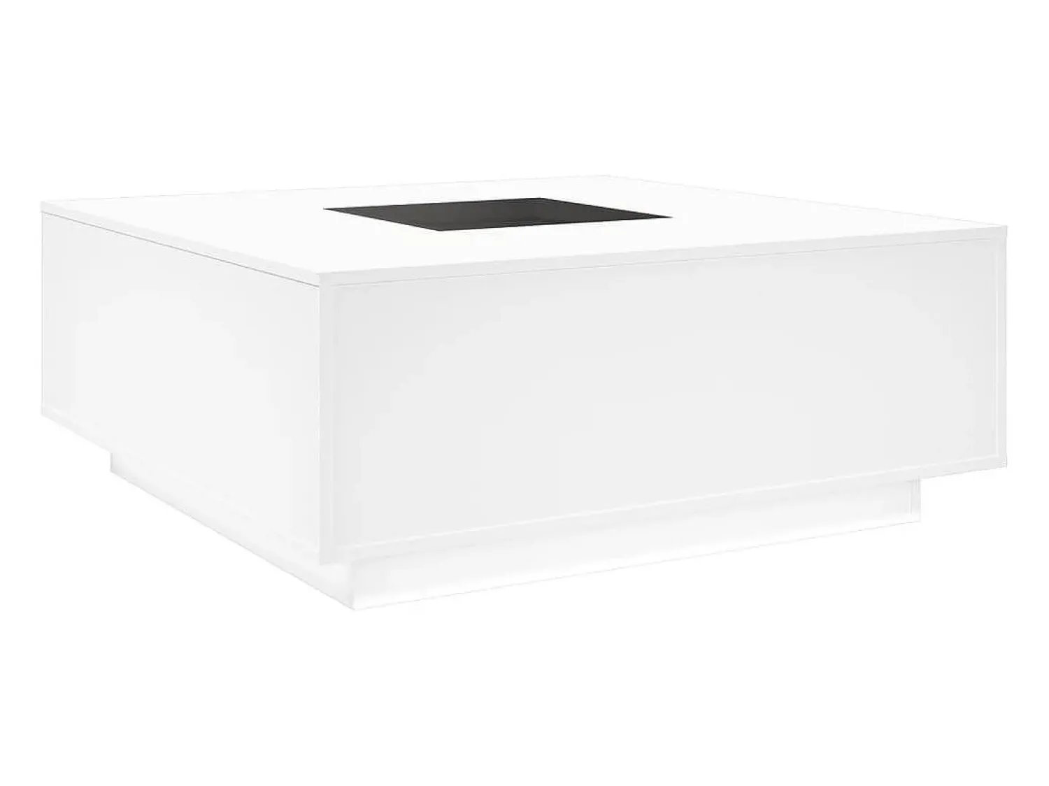 Clearance vidaxl Mesa de centro luzes LED Infinity 100x100x40 cm Branco