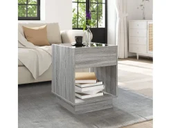 Mesa De Centro|vidaxl Mesa de centro luzes LED Infinity 40x40x50 cm sonoma Cinzento