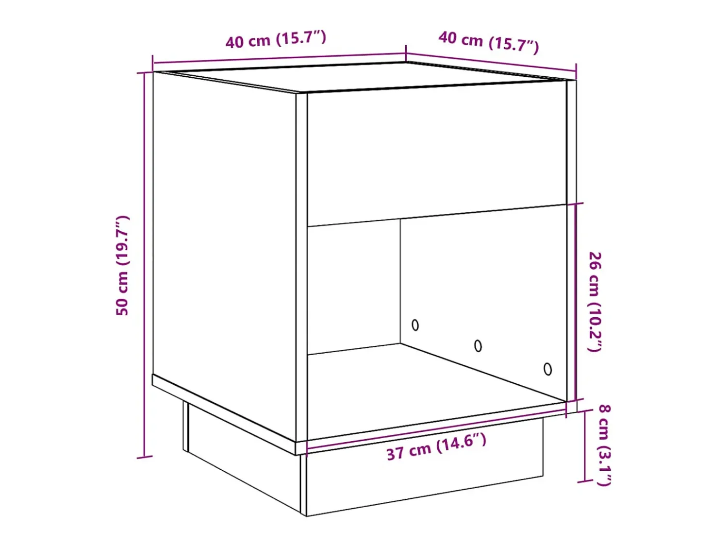 Mesa De Centro|vidaxl Mesa de centro luzes LED Infinity 40x40x50 cm sonoma Cinzento