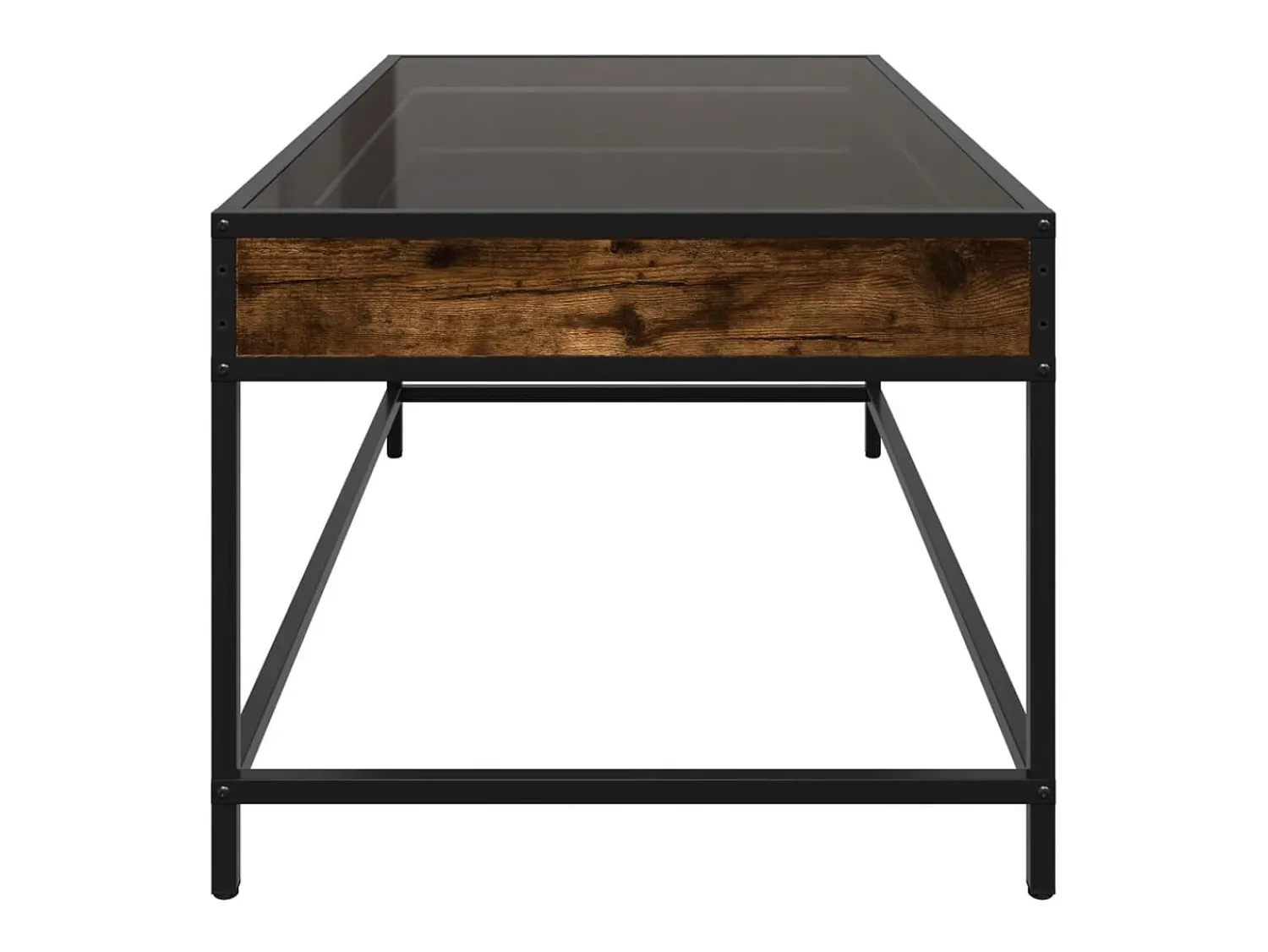 Discount vidaxl Mesa de centro luzes LED Infinity 90x50x41 cm carvalho fumado Natural claro