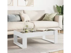 Mesa De Centro|vidaxl Mesa de centro luzes LED Infinity 90x53x30 cm Branco